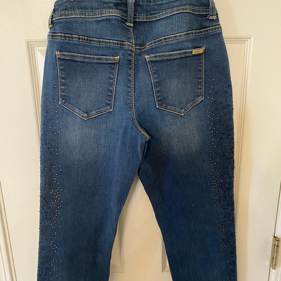 Chico’s so slimming ankle jeans size (00/2-XXS)Rainier Indigo w/sparkling jewel - Picture 3 of 11
